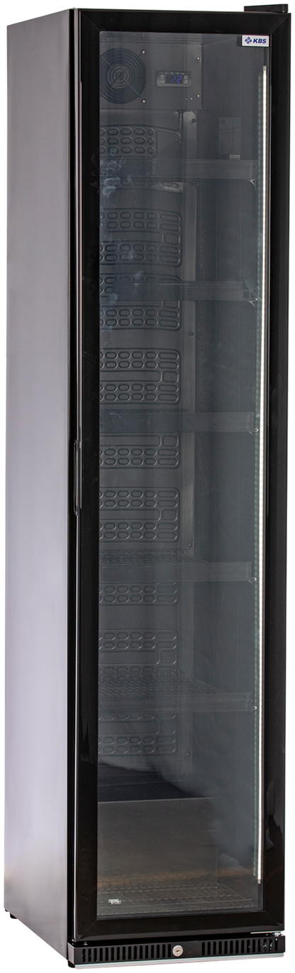 KBS Gastrotechnik Glastürkühlschrank KBS 327 G Slim schwarz