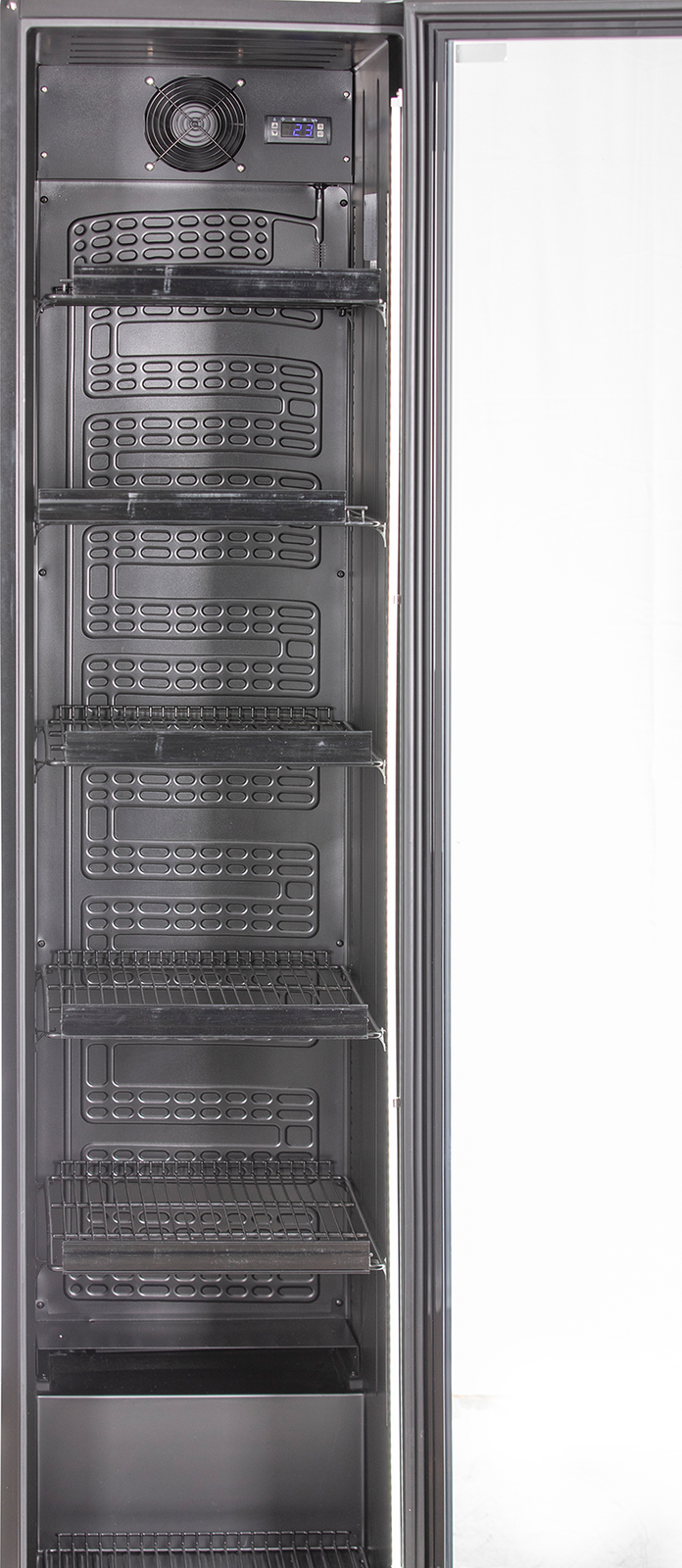KBS Gastrotechnik Glastürkühlschrank KBS 327 G Slim schwarz