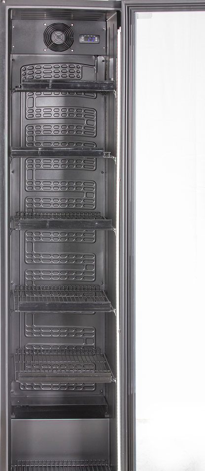 KBS Gastrotechnik Glastürkühlschrank KBS 327 G Slim schwarz