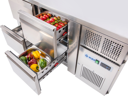 KBS Gastrotechnik Schubladensatz 1/2 +1/2 Kühltischschubladensatz