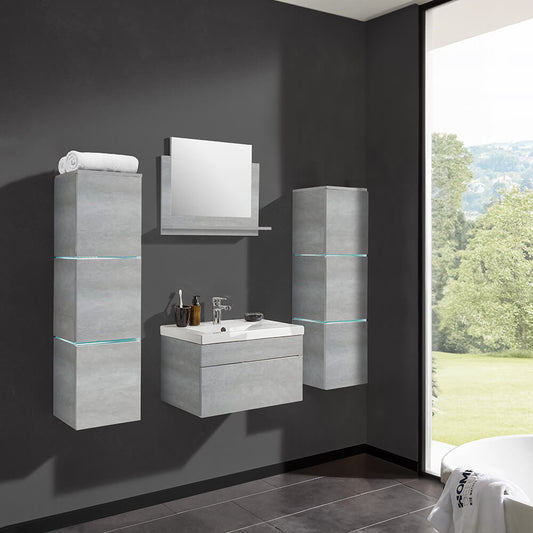 Home Deluxe Badmöbel Komplettset WANGEROOGE XL - Grau