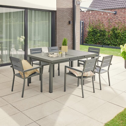 Home Deluxe Garten-Sitzgruppe CALIDO MADERA inklusive ausziehbarer Gartentisch & 10 Stühlen