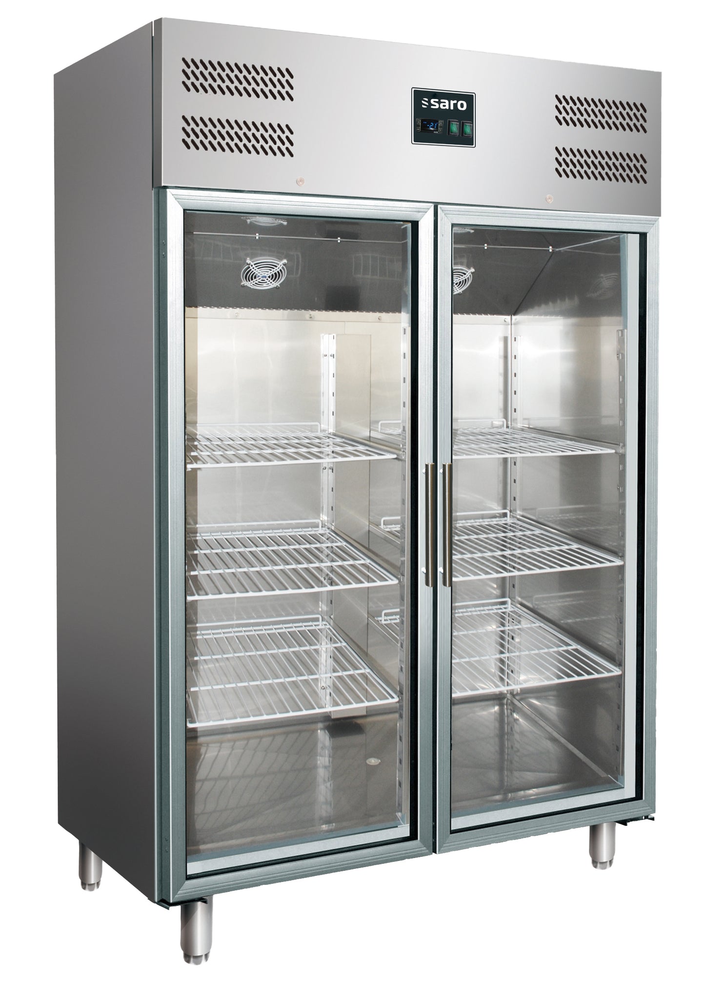 SARO Gewerbekühlschrank, Glastüren, 2/1 GN, GN 1200 TNG