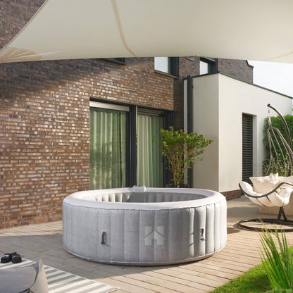 Home Deluxe Outdoor Whirlpool SPLASH inkl. Abdeckung - Ø208 cm 6 Personen Beton