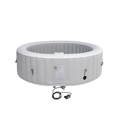Home Deluxe Outdoor Whirlpool aufblasbar SPLASH inkl. Abdeckung - Ø208 cm 6 Personen Uni Grau