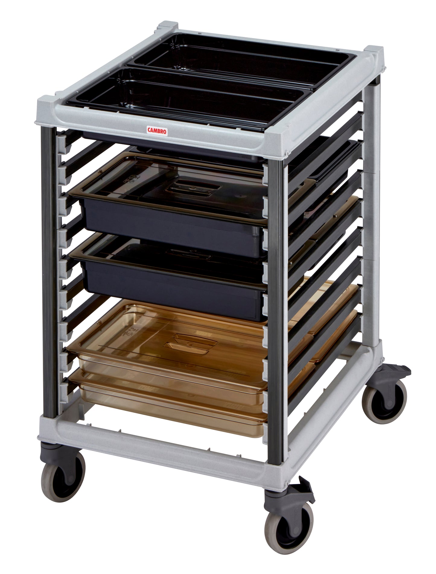 Cambro Camshelving® GN 2/1 Transportwagen, niedrige Ausführung, fasst 18x GN -Behälter 1/1-6,5 cm tief, 1 Stück im Karton - UGNPR21H18480