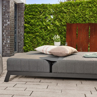 Home Deluxe Sonnenliege für 2 mit verstellbarer Rückenlehne VALENCIA - 203 x 144 cm Anthrazit