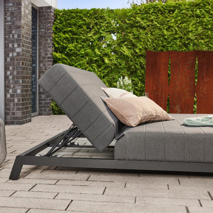 Home Deluxe Sonnenliege für 2 mit verstellbarer Rückenlehne VALENCIA - 203 x 144 cm Anthrazit