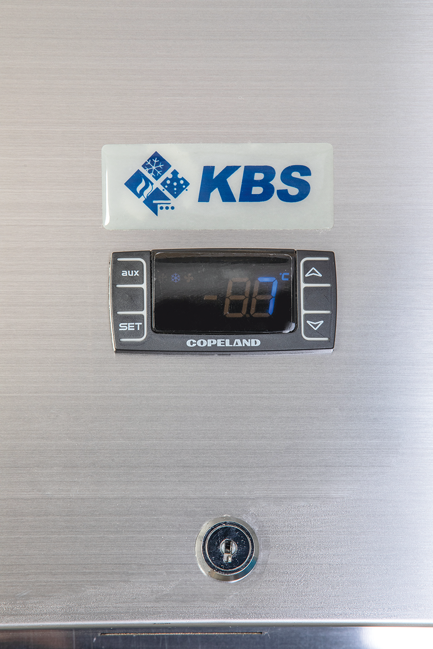 KBS Gastrotechnik Edelstahl Gewerbekühlschrank mit Glastür KU 356 G