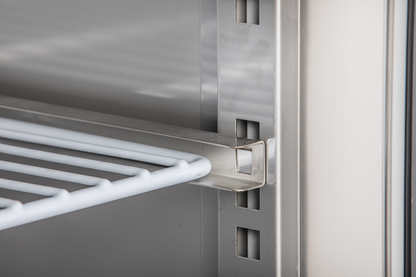 KBS Gastrotechnik Edelstahl Gewerbekühlschrank mit Glastür KU 356 G