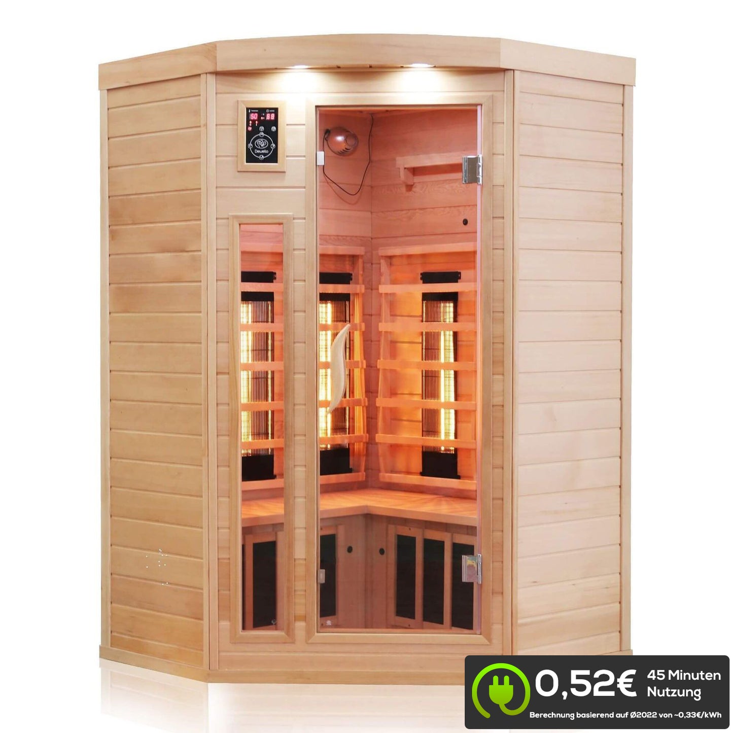 Dewello Infrarotkabine LAKEFIELD 120x120 Dual-Therm bei TroniTechnik