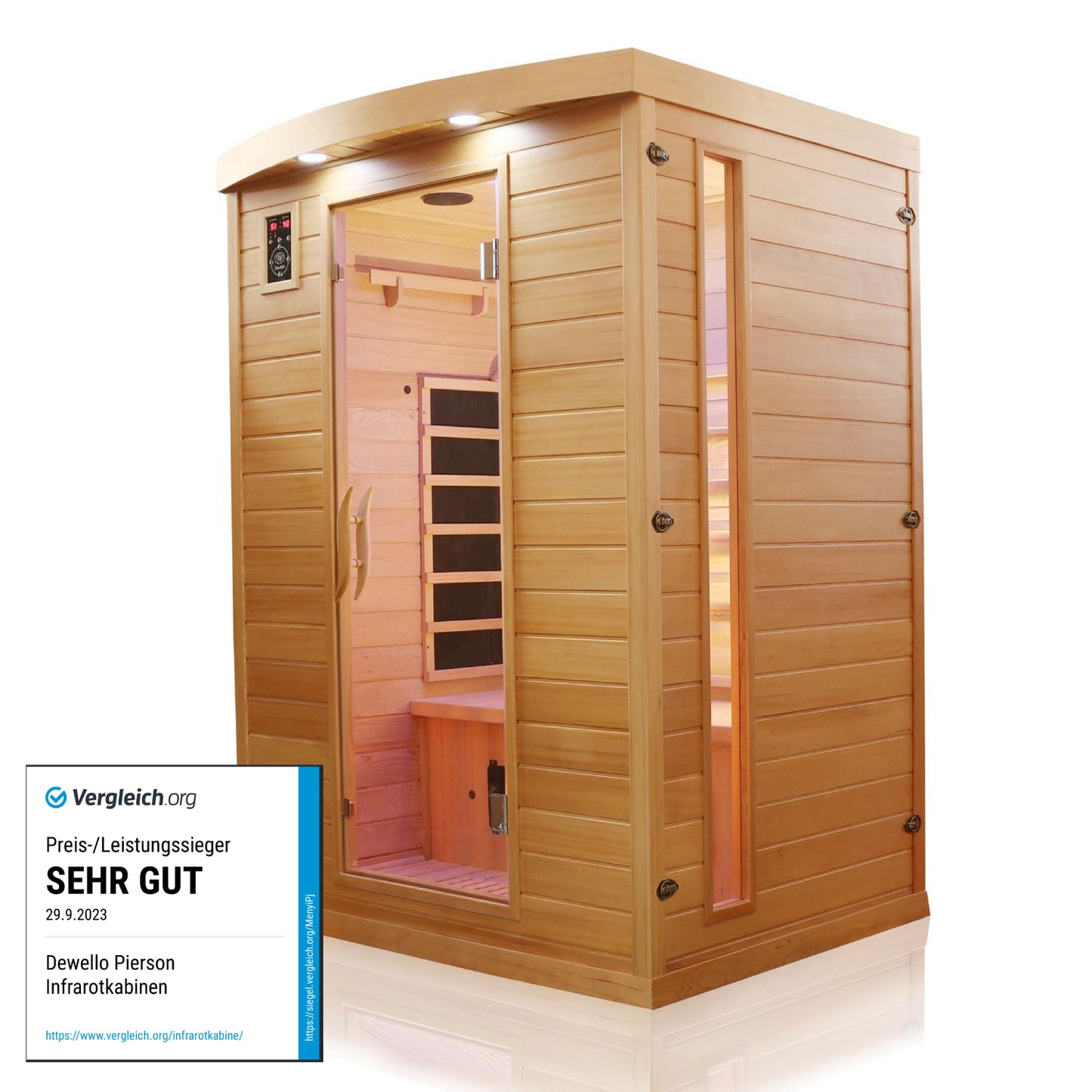 Dewello Infrarotkabine PIERSON 135x105 Dual-Therm bei TroniTechnik