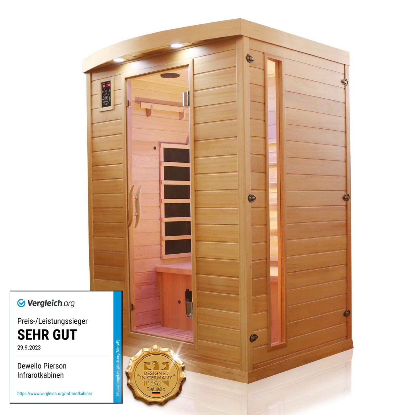 Dewello Infrarotkabine PIERSON 135x105 Dual-Therm bei TroniTechnik
