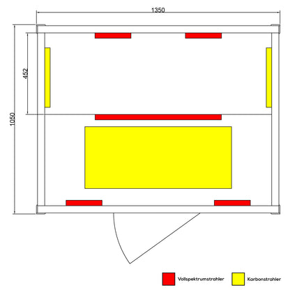 Dewello Infrarotkabine PIERSON 135x105 Dual-Therm bei TroniTechnik