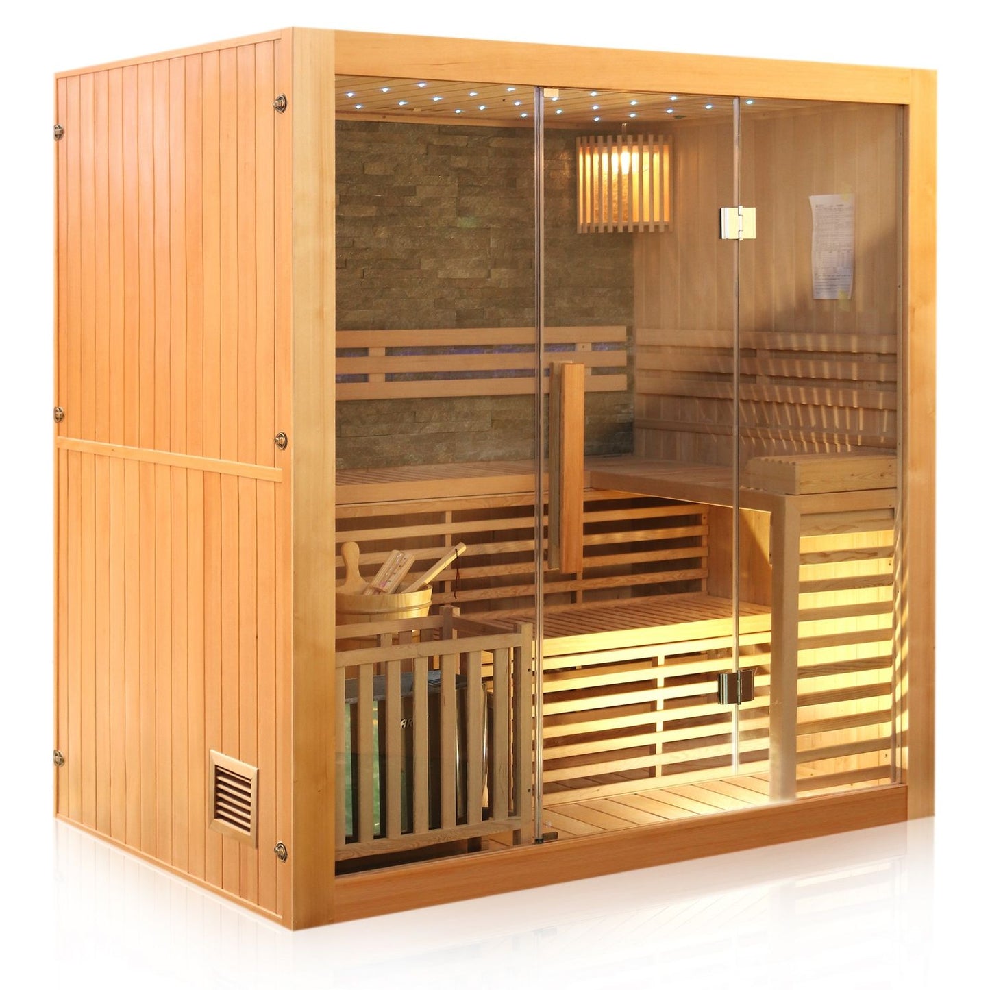 Dewello Finnische Sauna SARNIA PLUS 180x140 bei TroniTechnik