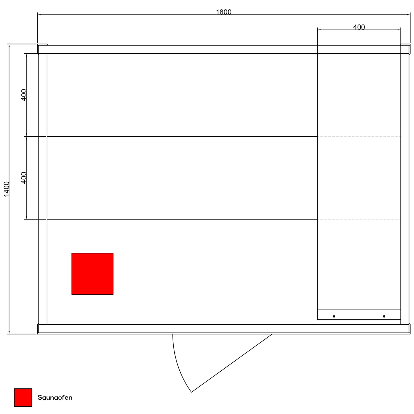 Dewello Finnische Sauna SARNIA PLUS 180x140 bei TroniTechnik