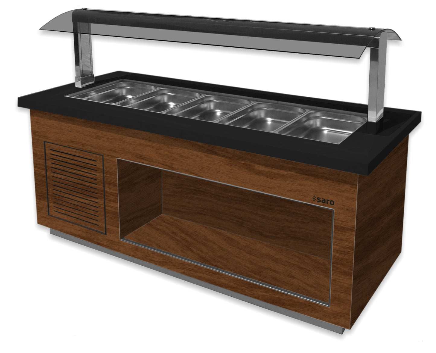 SARO Salatbar f.5x 1/1 GN, PREMIUM LINE SB-K200 Walnuss
