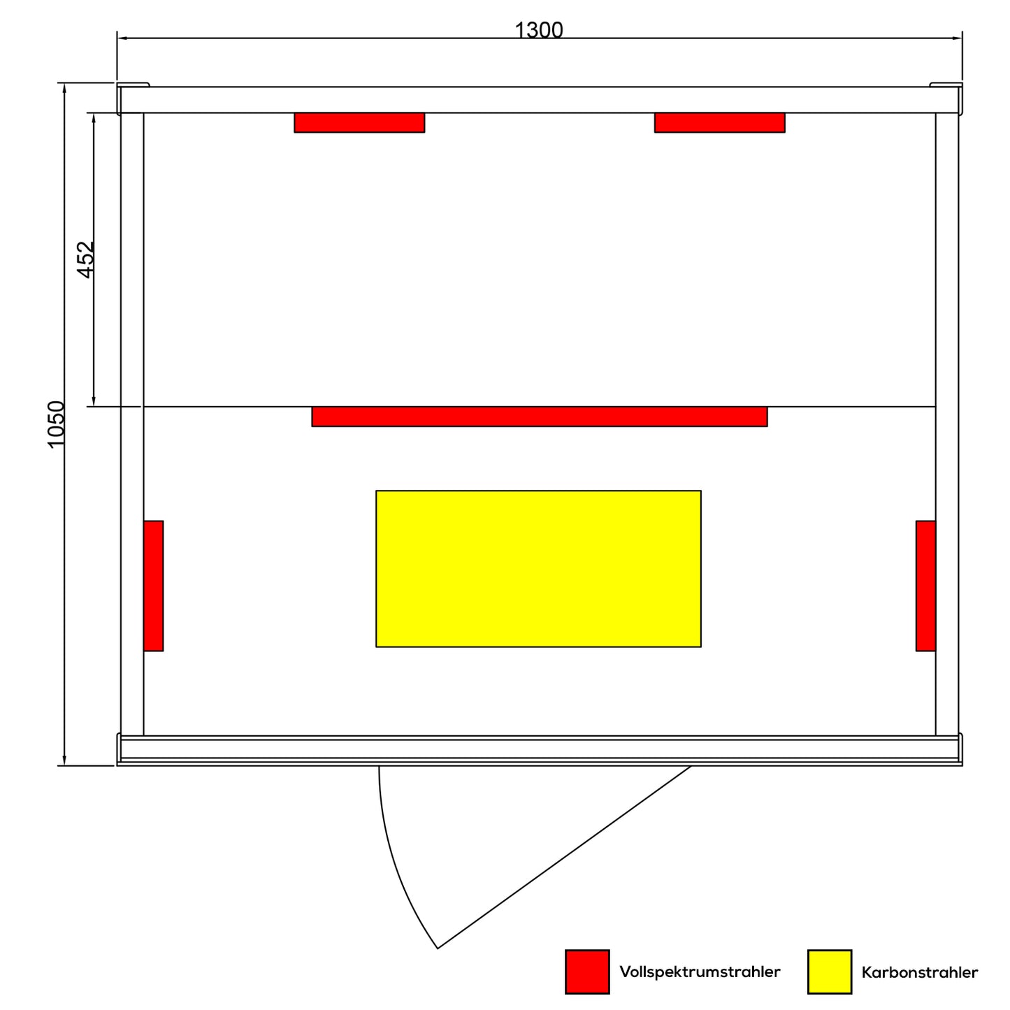 Dewello Infrarotkabine HAMLIN VOLLSPEKTRUM 130x105 bei TroniTechnik