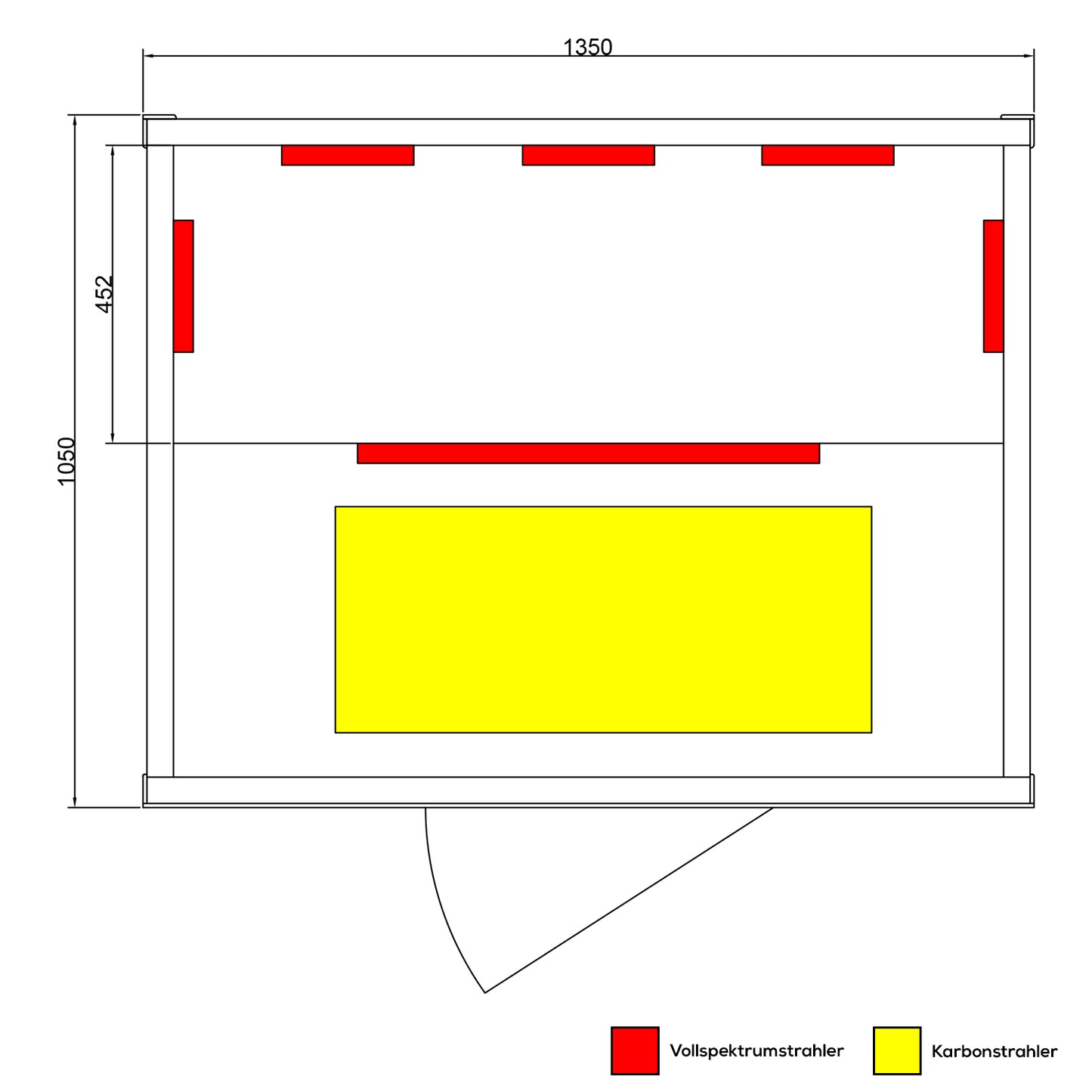 Dewello Infrarotkabine MILTON VOLLSPEKTRUM 135x105 bei TroniTechnik