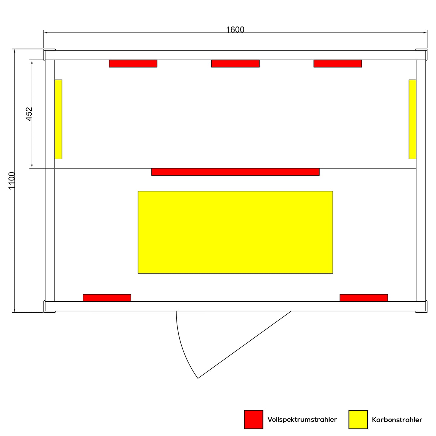Dewello Infrarotkabine PIERSON 160x105 Dual-Therm bei TroniTechnik