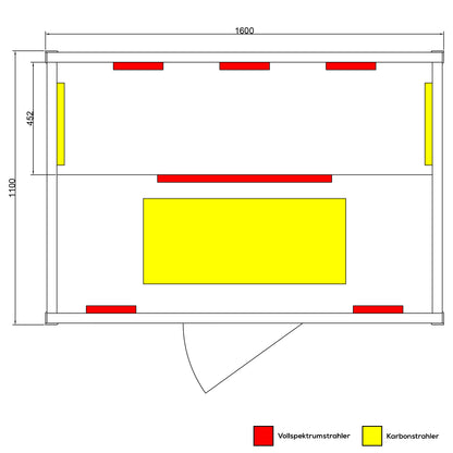 Dewello Infrarotkabine PIERSON 160x105 Dual-Therm bei TroniTechnik