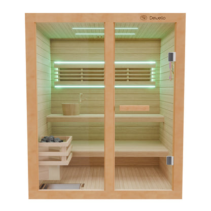 Dewello Finnische Sauna TOFINO 160cm x 150cm bei TroniTechnik