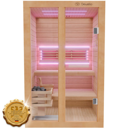 Dewello Finnische Sauna TOFINO 120cm x 140cm bei TroniTechnik