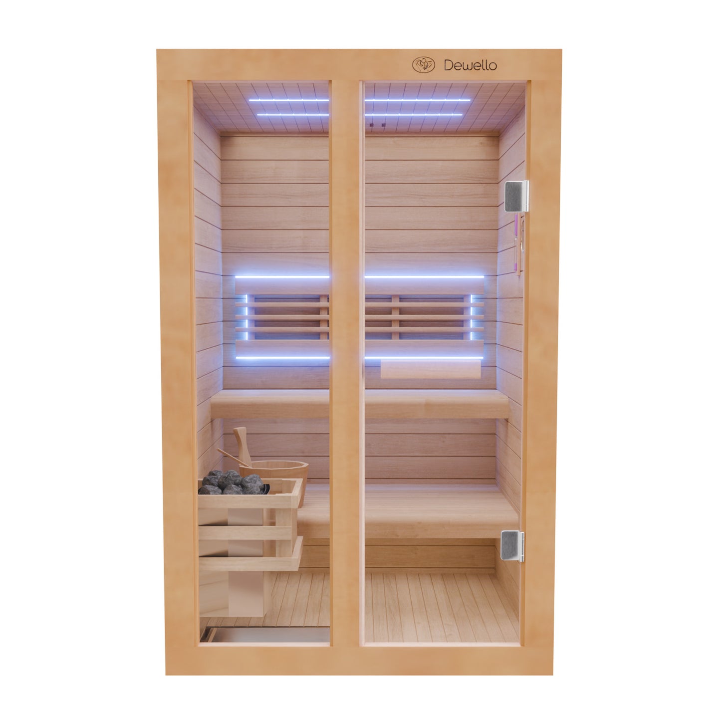 Dewello Finnische Sauna TOFINO 120cm x 140cm bei TroniTechnik