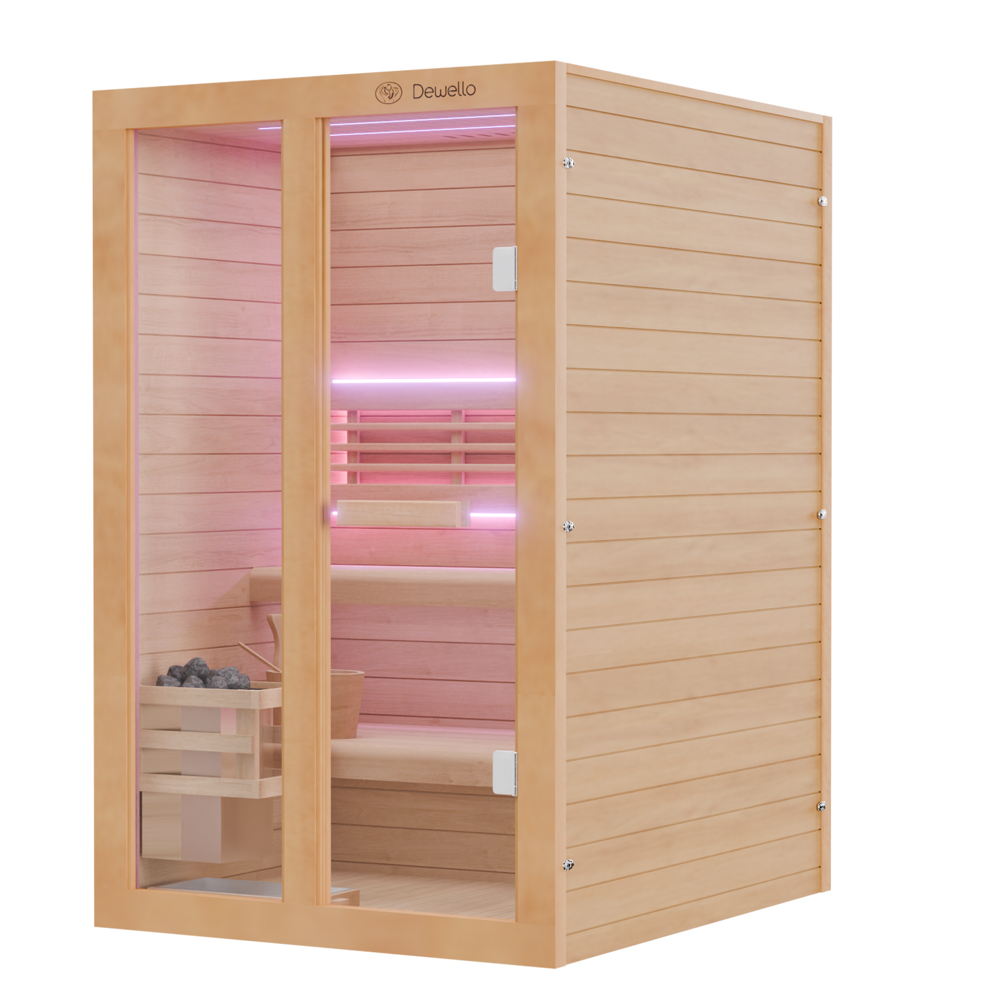 Dewello Finnische Sauna TOFINO 120cm x 140cm bei TroniTechnik