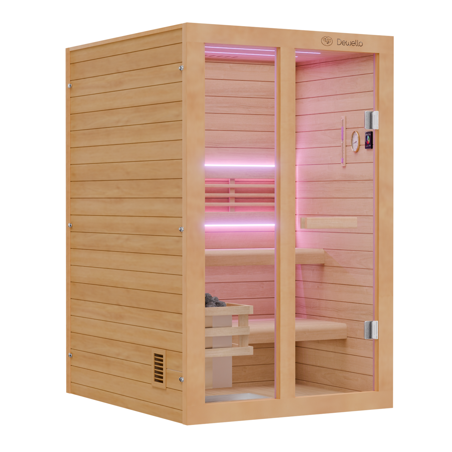 Dewello Finnische Sauna TOFINO 120cm x 140cm bei TroniTechnik