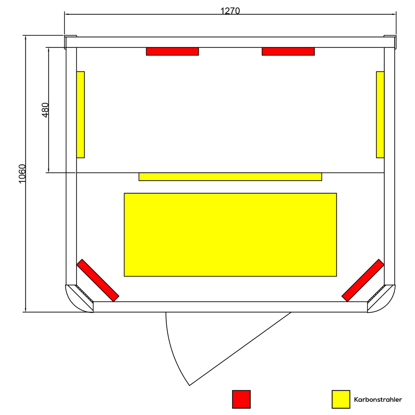 Dewello Infrarotkabine TORONTO 127x106 bei TroniTechnik