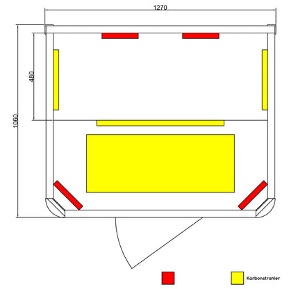Dewello Infrarotkabine TORONTO 127x106 bei TroniTechnik