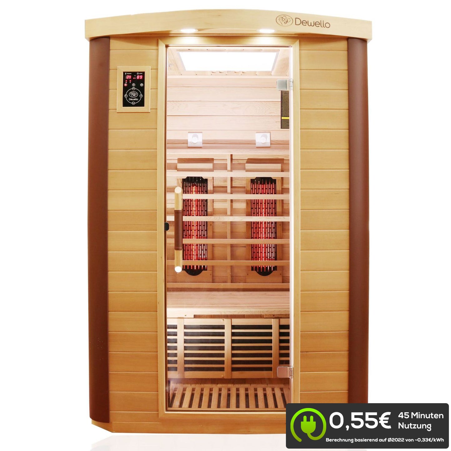 Dewello Infrarotkabine TORONTO 127x106 bei TroniTechnik