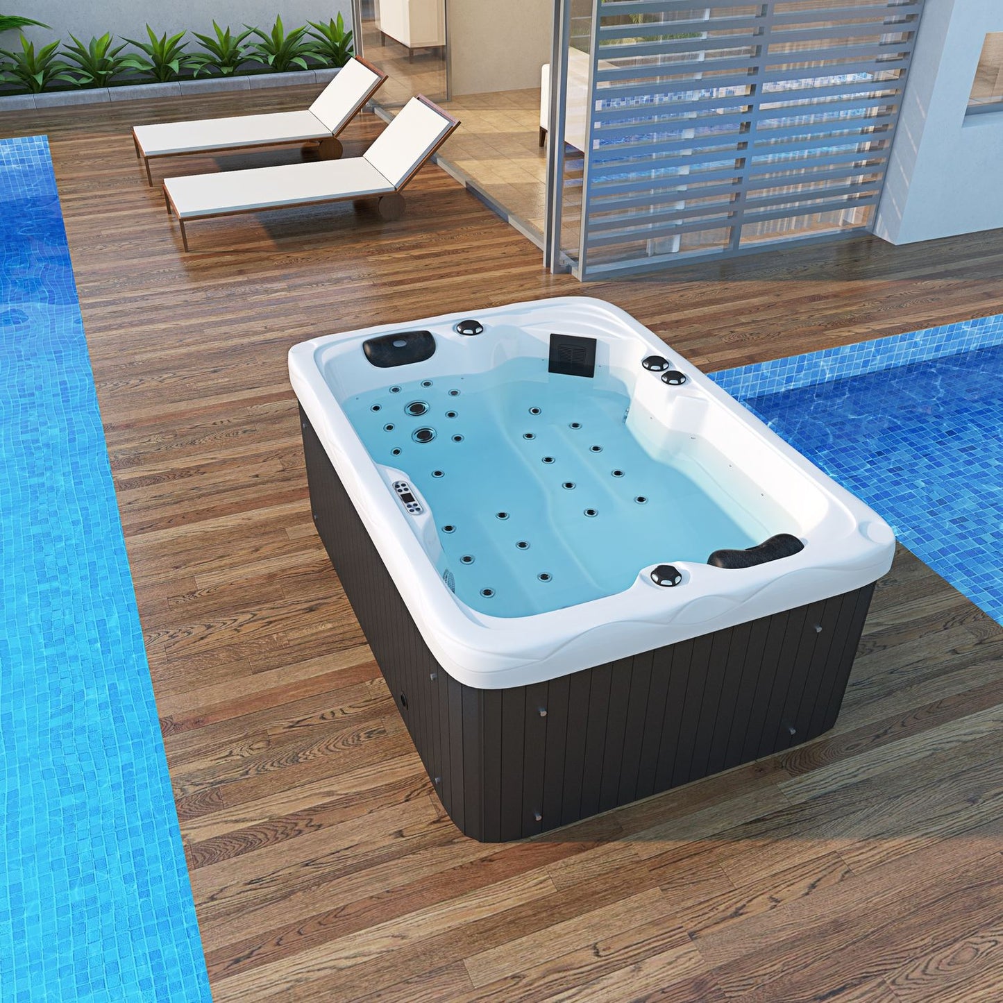 Tronitechnik Outdoor Whirlpool LEVANZO weiß 190x135