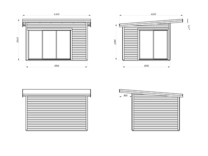 Palmako Andrea 11,2 m2 Slide - Naturbelassen