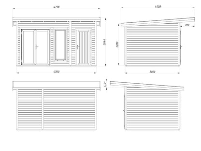 Palmako Aurelia 12,4 m2 - Hellbraun tauchgrundiert