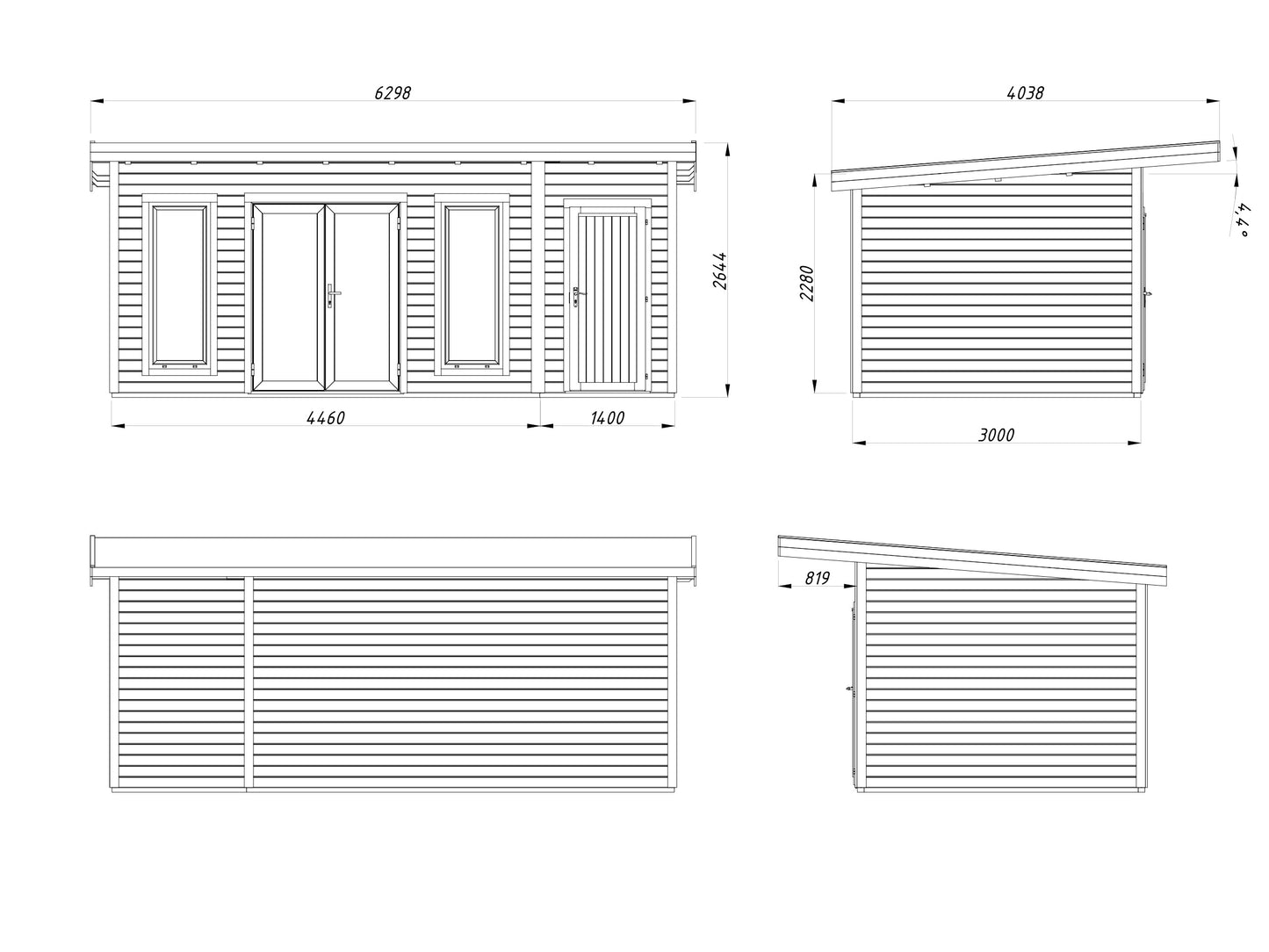 Palmako Aurelia 16,7 m2 - Hellbraun tauchgrundiert