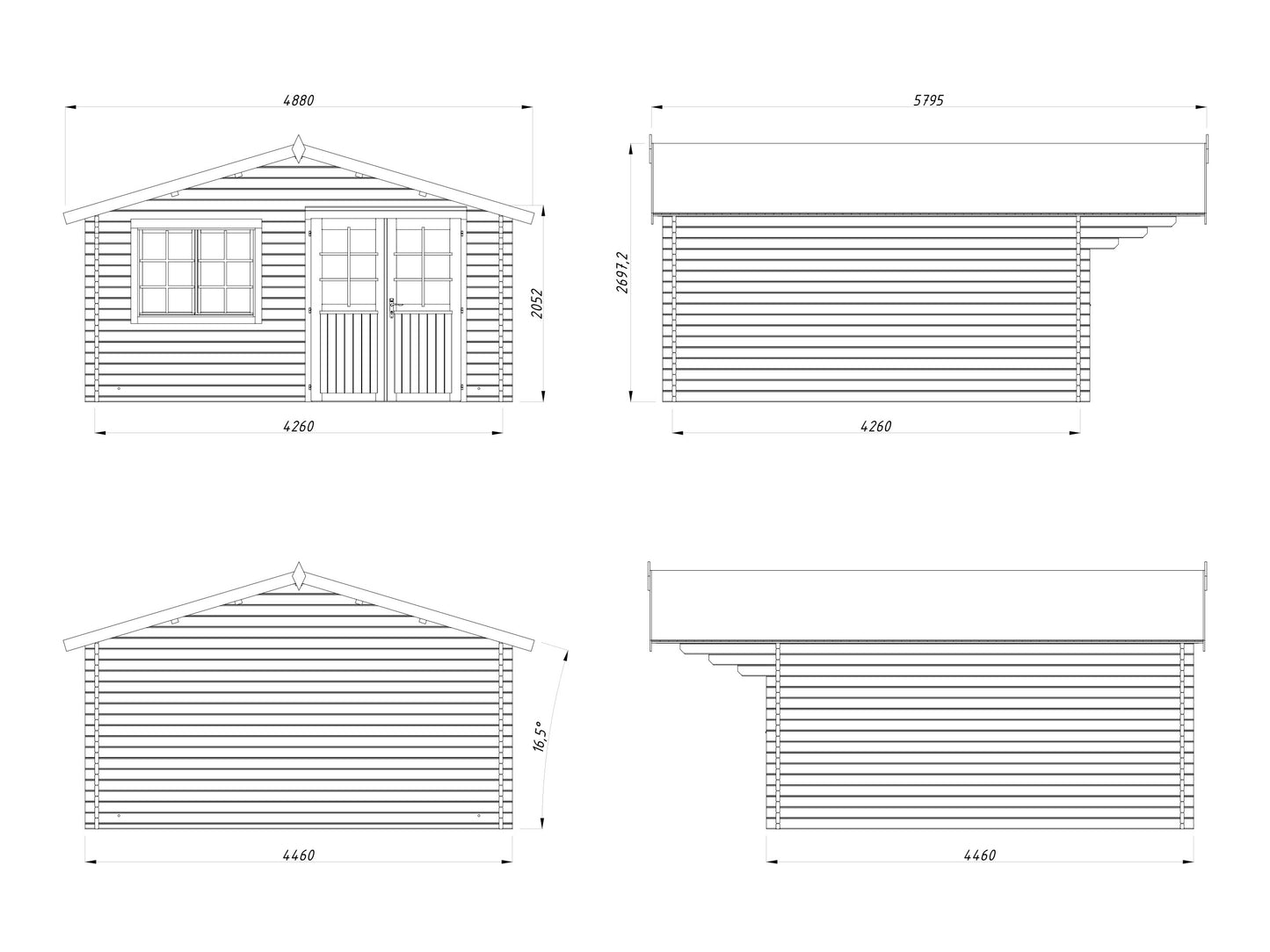 Palmako Britta 17,5 m2 - Naturbelassen