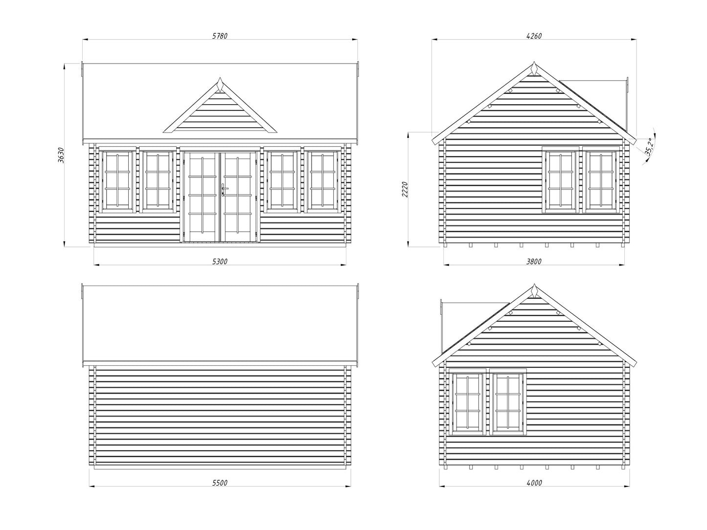 Palmako Claudia 19,4 m2 - Naturbelassen