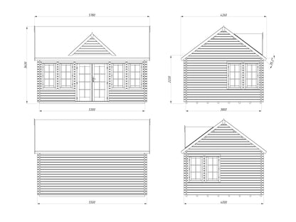 Palmako Claudia 19,4 m2 - Lackiert hellgrau RAL7042 + weiß RAL9016