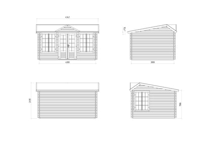 Palmako Claudia Pent 11,5 m2 - Hellbraun tauchgrundiert