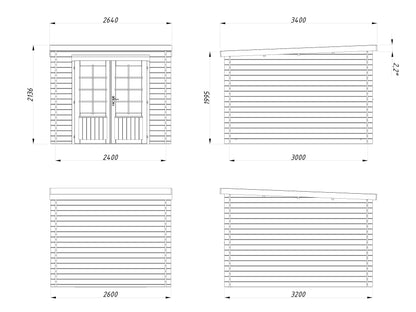 Palmako Ella 6,9 m2 - Transparent tauchgrundiert
