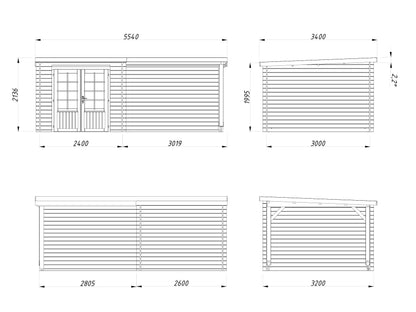 Palmako Ella 6,9+8,2 m2 - Transparent tauchgrundiert