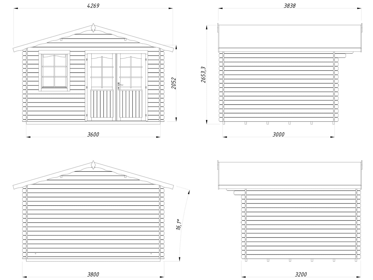 Palmako Emma 10,4 m2 - Transparent tauchgrundiert