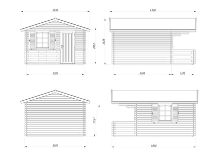 Palmako Emma 10,4+4,2 m2 - Naturbelassen