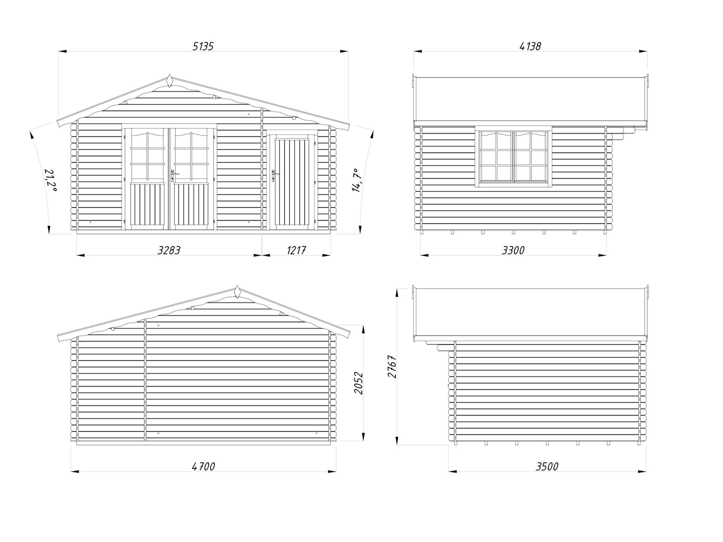 Palmako Emma 14,2 m2 - Transparent tauchgrundiert