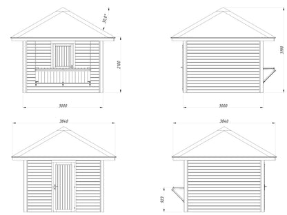 Palmako Bianca 8,3 m2 Set 104 - Lackiert weiß RAL9016
