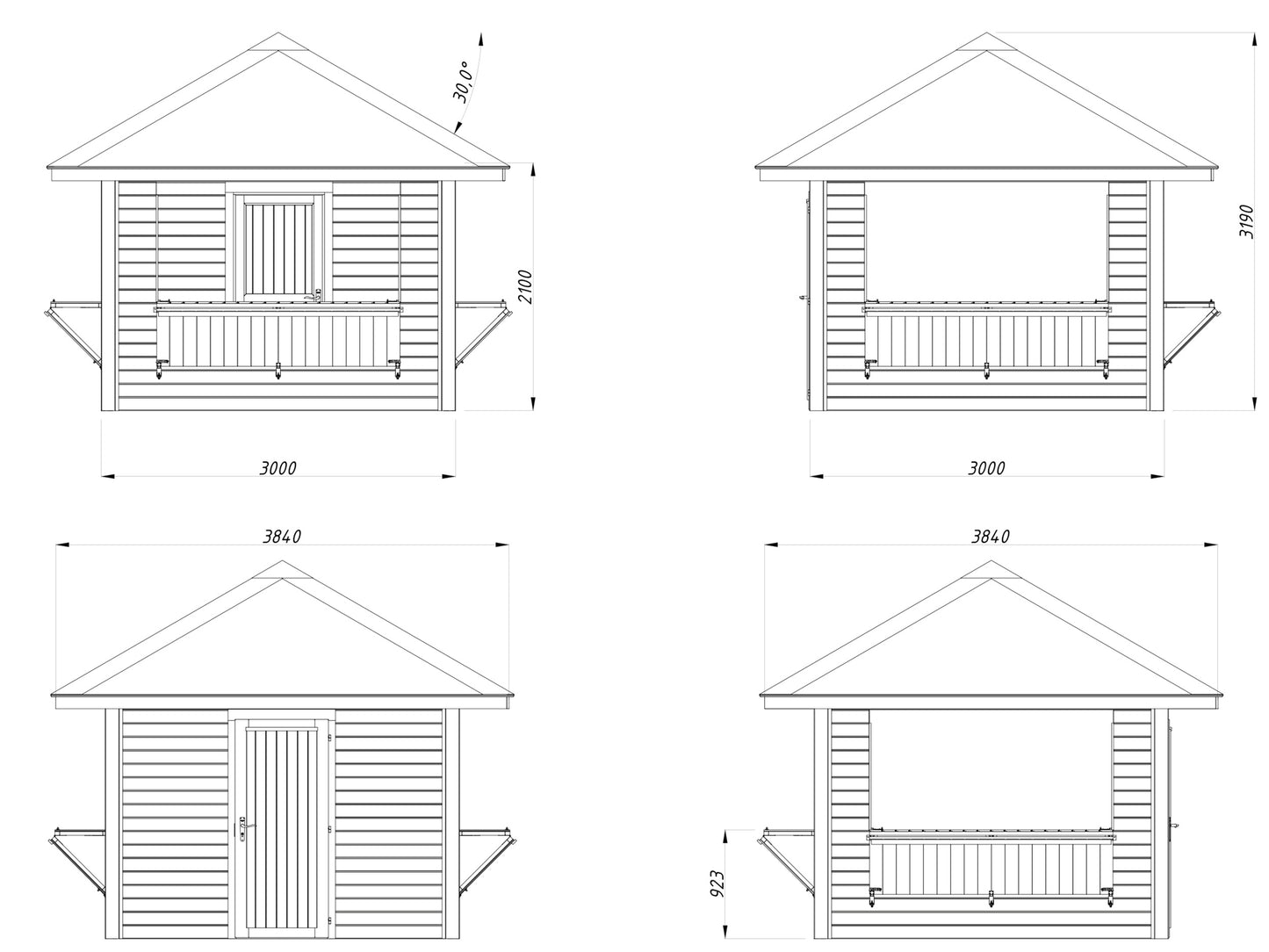 Palmako Bianca 8,3 m2 Set 106 - Naturbelassen