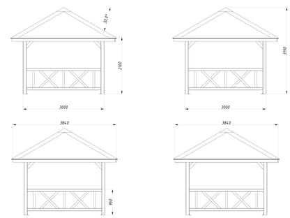 Palmako Bianca 8,3 m2 Set 101 - Grau tauchgrundiert