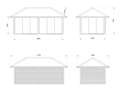 Palmako Bianca 16,6 m2 Set 202 Slide - Naturbelassen